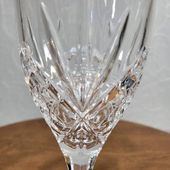 Vintage Shannon Crystal Irish Wine Glasses Goblets Set of 6 Diamond Starburst - Picture 6 of 16